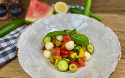 Melonensalat mit Mozzarella